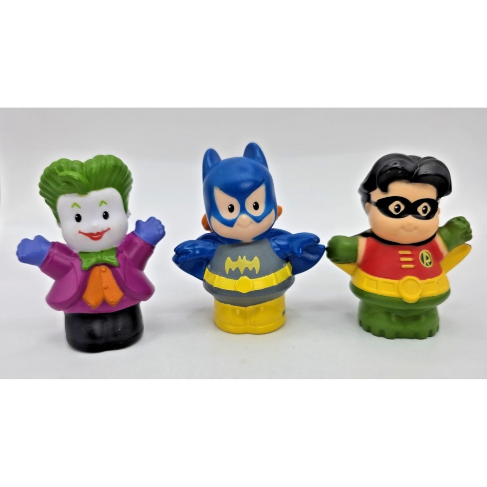 Fisher Price‎ Little People Batman Joker Robin Lot of 3 DC Super Friends